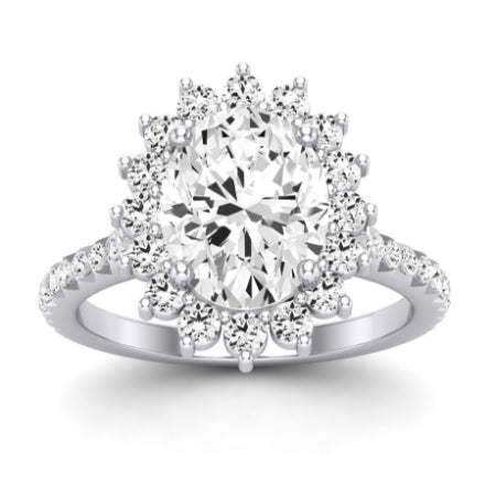 Gazania Diamond Matching Band Only (does Not Include Engagement Ring) For Ring With Oval Center whitegold