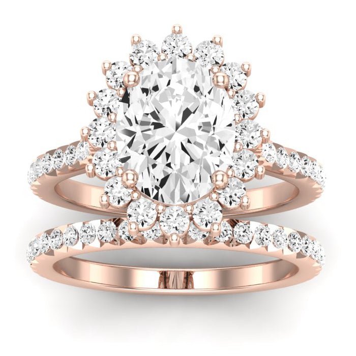 Gazania Diamond Matching Band Only (does Not Include Engagement Ring) For Ring With Oval Center rosegold