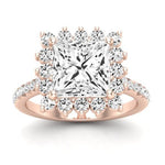 Gazania Diamond Matching Band Only (does Not Include Engagement Ring) For Ring With Princess Center rosegold