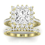 Gazania Diamond Matching Band Only (does Not Include Engagement Ring) For Ring With Princess Center yellowgold