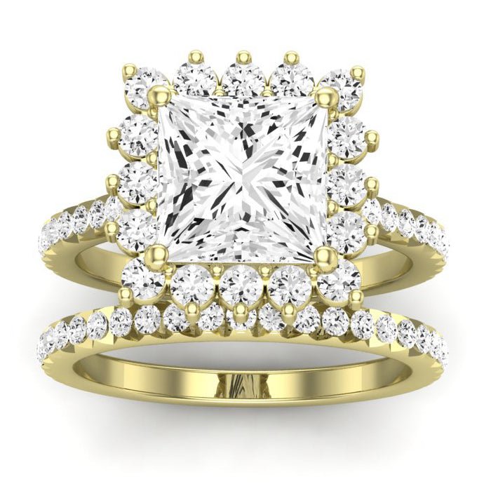 Gazania Diamond Matching Band Only (does Not Include Engagement Ring) For Ring With Princess Center yellowgold