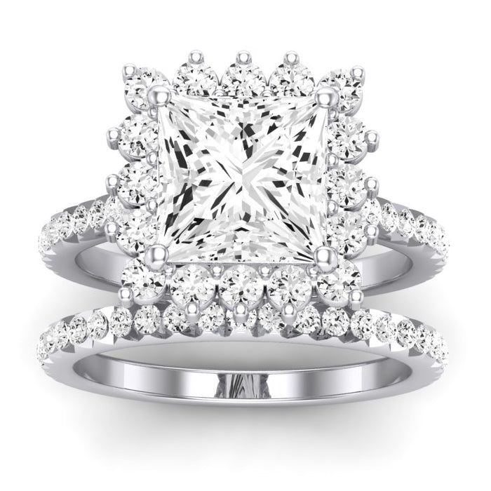 Gazania Diamond Matching Band Only (does Not Include Engagement Ring) For Ring With Princess Center whitegold