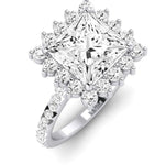 Gazania Diamond Matching Band Only (does Not Include Engagement Ring) For Ring With Princess Center whitegold