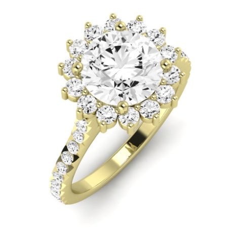 Gazania Diamond Matching Band Only (does Not Include Engagement Ring) For Ring With Round Center yellowgold