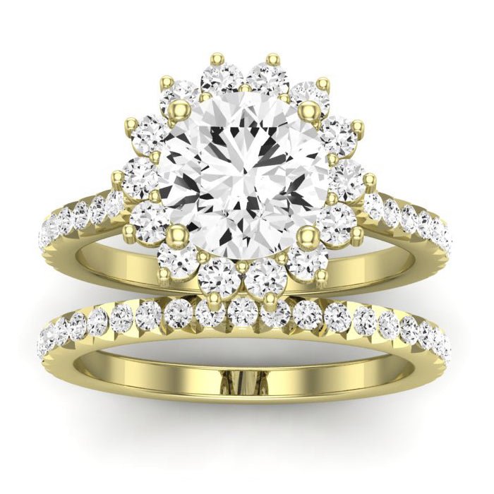 Gazania Diamond Matching Band Only (does Not Include Engagement Ring) For Ring With Round Center yellowgold