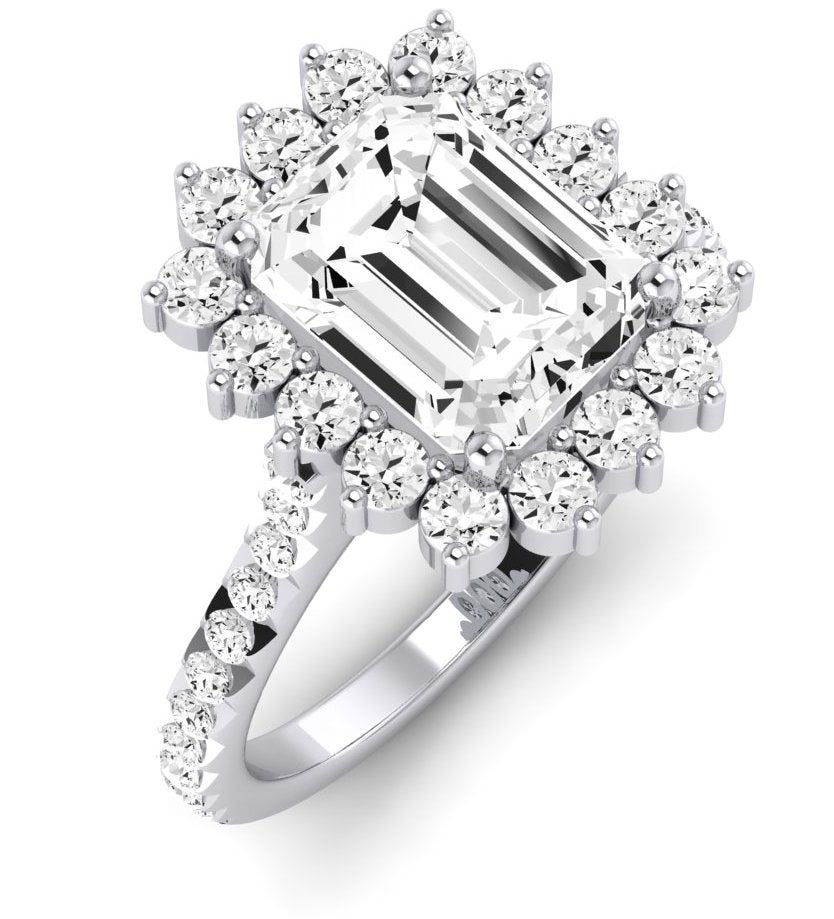 Gazania Emerald Diamond Engagement Ring (Lab Grown Igi Cert) whitegold