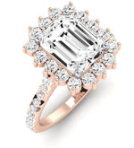 Gazania Emerald Diamond Engagement Ring (Lab Grown Igi Cert) rosegold