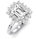 Gazania Emerald Diamond Engagement Ring (Lab Grown Igi Cert) whitegold