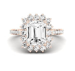 Gazania Emerald Diamond Engagement Ring (Lab Grown Igi Cert) rosegold