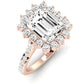 Gazania Emerald Moissanite Bridal Set rosegold