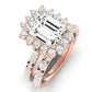 Gazania Emerald Diamond Bridal Set (Lab Grown Igi Cert) rosegold