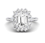 Gazania Emerald Diamond Engagement Ring (Lab Grown Igi Cert) whitegold