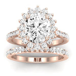 Gazania Oval Diamond Bridal Set (Lab Grown Igi Cert) rosegold