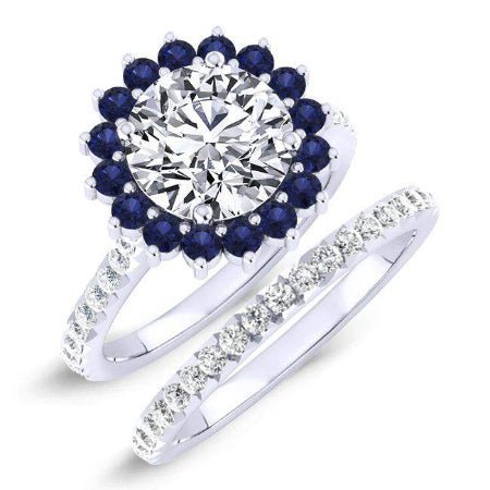 1.00 ct - Gazania - GIA Natural Round Diamond Bridal Set