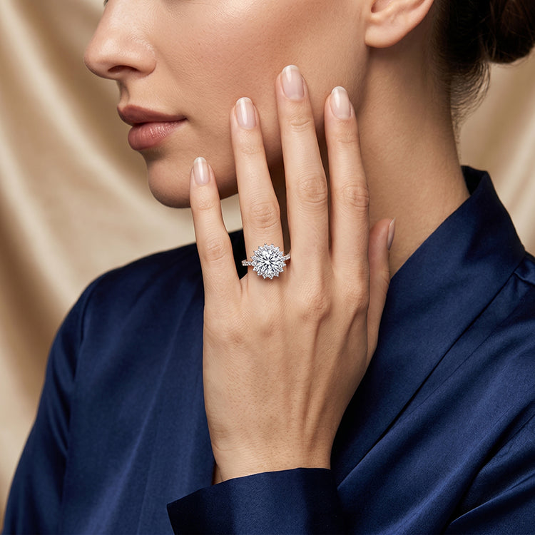 Gazania - GIA Natural Round Diamond Engagement Ring