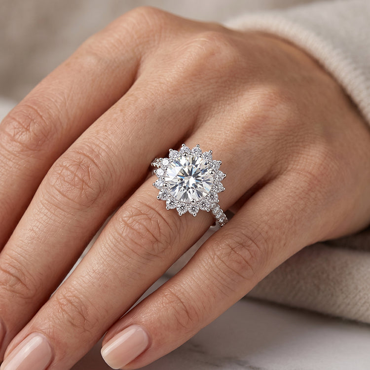 Gazania - GIA Natural Round Diamond Engagement Ring