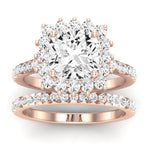 Gazania Diamond Matching Band Only (does Not Include Engagement Ring) For Ring With Cushion Center rosegold