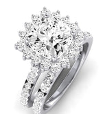 Gazania Diamond Matching Band Only (does Not Include Engagement Ring) For Ring With Cushion Center whitegold