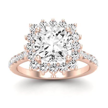 Gazania Diamond Matching Band Only (does Not Include Engagement Ring) For Ring With Cushion Center rosegold