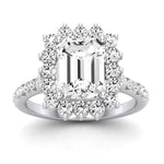 Gazania Diamond Matching Band Only (does Not Include Engagement Ring) For Ring With Emerald Center whitegold