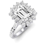 Gazania Diamond Matching Band Only (does Not Include Engagement Ring) For Ring With Emerald Center whitegold