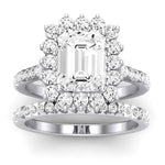 Gazania Diamond Matching Band Only (does Not Include Engagement Ring) For Ring With Emerald Center whitegold