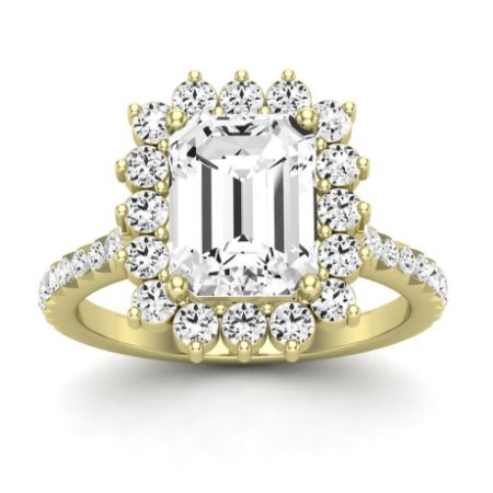 Gazania Diamond Matching Band Only (does Not Include Engagement Ring) For Ring With Emerald Center yellowgold