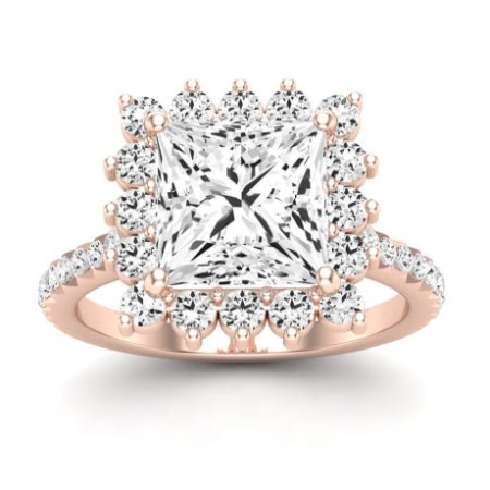Gazania Diamond Matching Band Only (does Not Include Engagement Ring) For Ring With Princess Center rosegold