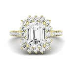 Gazania Moissanite Matching Band Only (does Not Include Engagement Ring) For Ring With Emerald Center yellowgold
