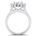 Gazania Moissanite Matching Band Only (does Not Include Engagement Ring) For Ring With Emerald Center whitegold