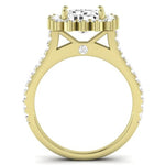 Gazania Moissanite Matching Band Only (does Not Include Engagement Ring) For Ring With Emerald Center yellowgold