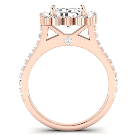 Gazania Moissanite Matching Band Only (does Not Include Engagement Ring) For Ring With Emerald Center rosegold