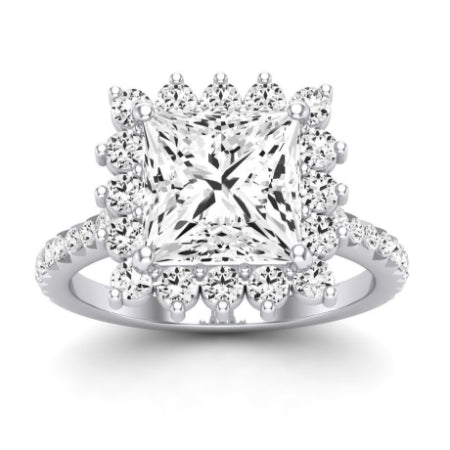 Gazania Moissanite Matching Band Only (does Not Include Engagement Ring) For Ring With Princess Center whitegold