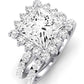 Gazania Moissanite Matching Band Only (does Not Include Engagement Ring) For Ring With Princess Center whitegold