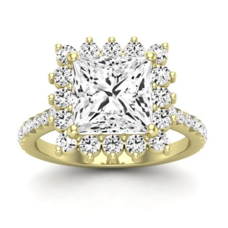 Gazania Moissanite Matching Band Only (does Not Include Engagement Ring) For Ring With Princess Center yellowgold