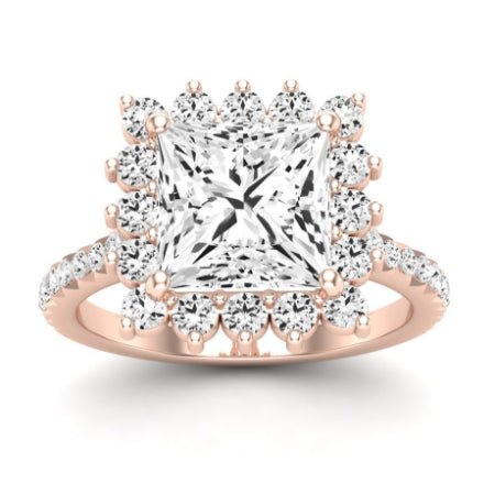 Gazania Moissanite Matching Band Only (does Not Include Engagement Ring) For Ring With Princess Center rosegold