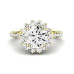 Gazania Moissanite Matching Band Only (does Not Include Engagement Ring) For Ring With Round Center yellowgold