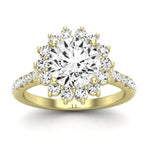 Gazania Moissanite Matching Band Only (does Not Include Engagement Ring) For Ring With Round Center yellowgold