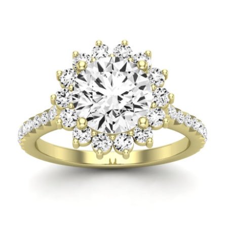 Gazania Moissanite Matching Band Only (does Not Include Engagement Ring) For Ring With Round Center yellowgold