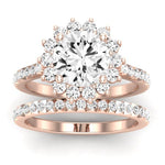Gazania Moissanite Matching Band Only (does Not Include Engagement Ring) For Ring With Round Center rosegold