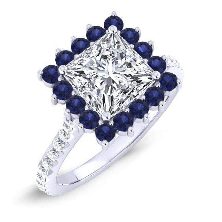 Gazania Princess Moissanite Engagement Ring whitegold