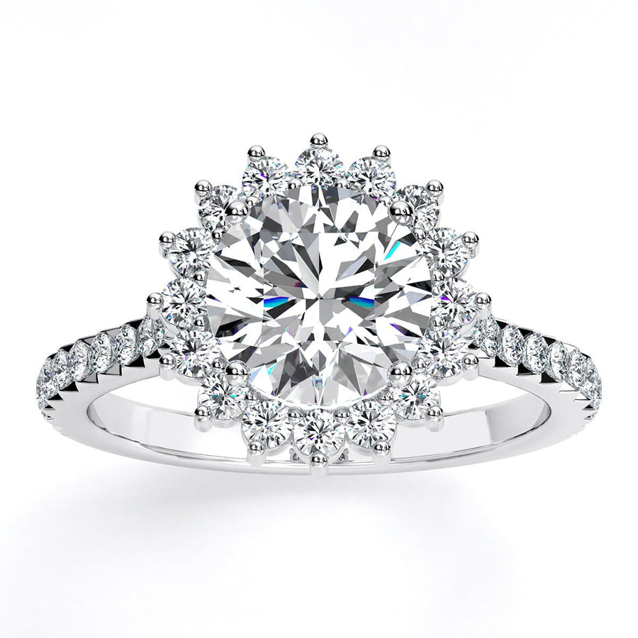 1.00 ct - Gazania - Round Moissanite Engagement Ring