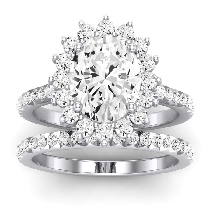 Gazania Oval Diamond Bridal Set (Lab Grown Igi Cert) whitegold