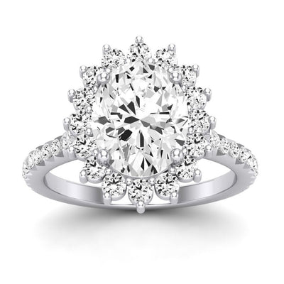 Gazania Oval Diamond Engagement Ring (Lab Grown Igi Cert) whitegold