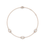 Geneva Trio Round Bezel Chain Diamond Bracelet (clarity Enhanced) rosegold