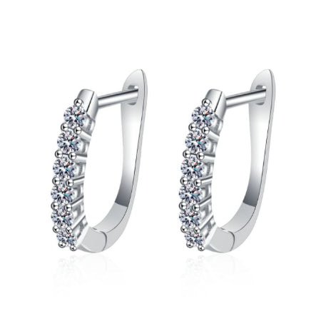 Gina Round Diamond Huggie Earrings whitegold