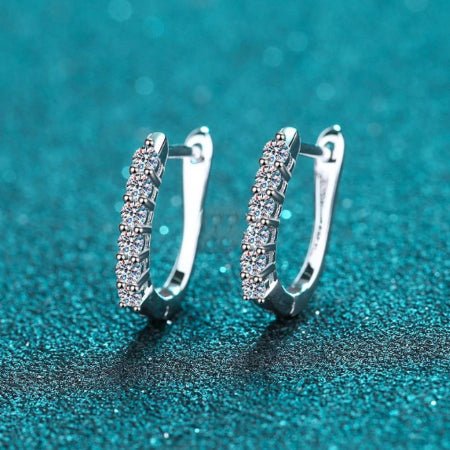 Gina Round Diamond Huggie Earrings whitegold