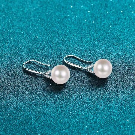 Gladys Diamond & Pearl Earrings whitegold