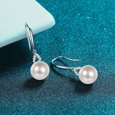 Gladys Diamond & Pearl Earrings whitegold