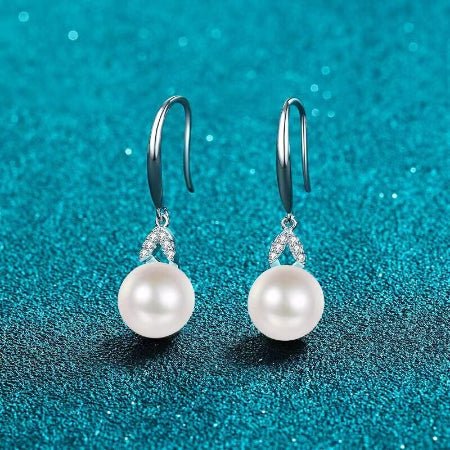 Gladys Diamond & Pearl Earrings whitegold